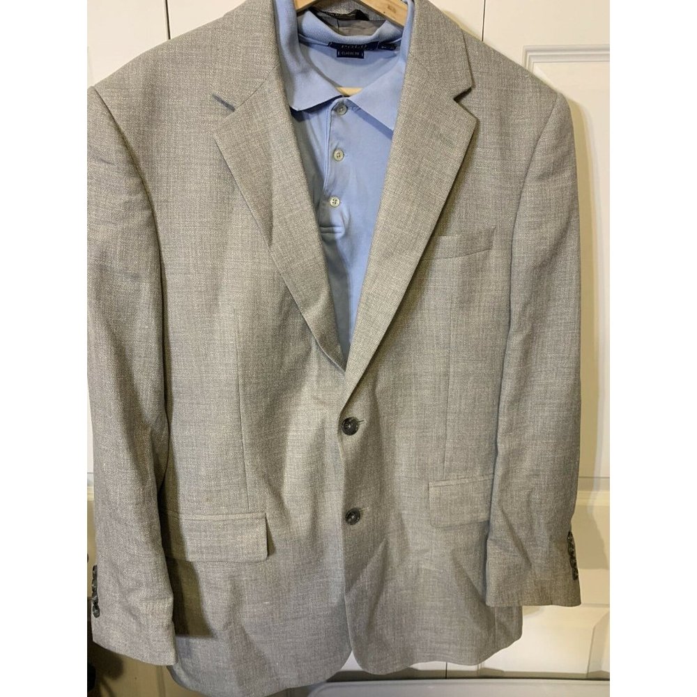 Jos A‎ Bank Men’s Sz 41R Linen Wool Sport Coat Blazer Jacket Gray